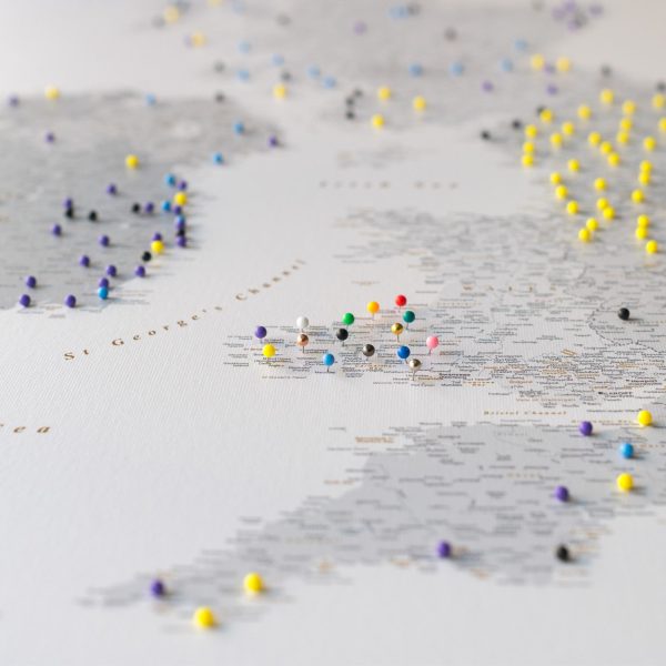 accurate uk ireland map to pin places visited grey 3uk