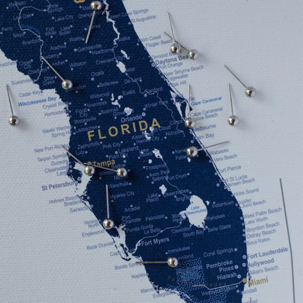 canvas usa push pin map wall art navy blue 1usa