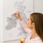 large detailed united kingdom ireland map pin board grey 3uk