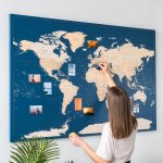 pinnable world map dark blue 14p