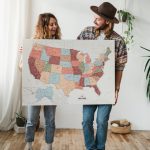 push pin usa map canvas colorful 4usa